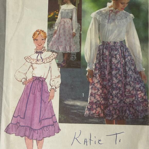 Simplicity 8442 Top Skirt Pattern Miss 6-8 Ruffle Country Western Rodeo Lacy - Picture 1 of 5